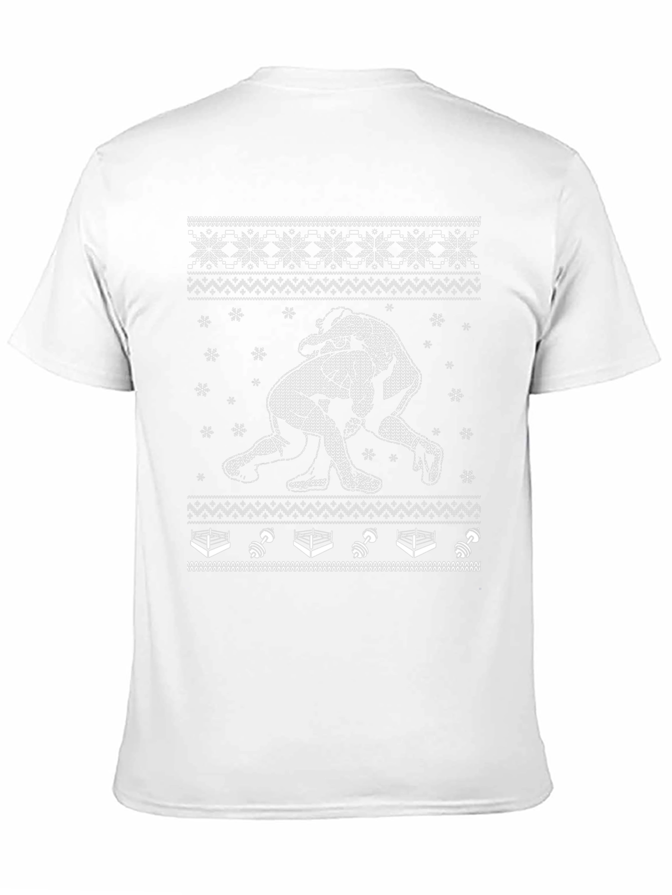 Wrestling Ugly Christmas Sweater Style Black T-Shirt