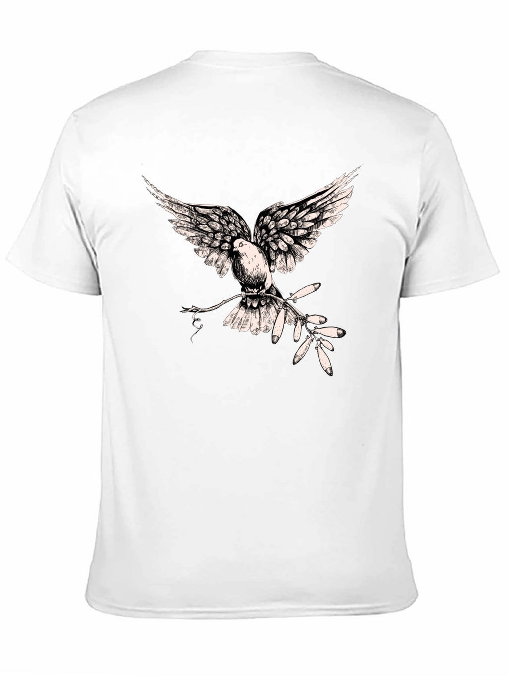 Dove Peace Branch Graphic Tee - Black