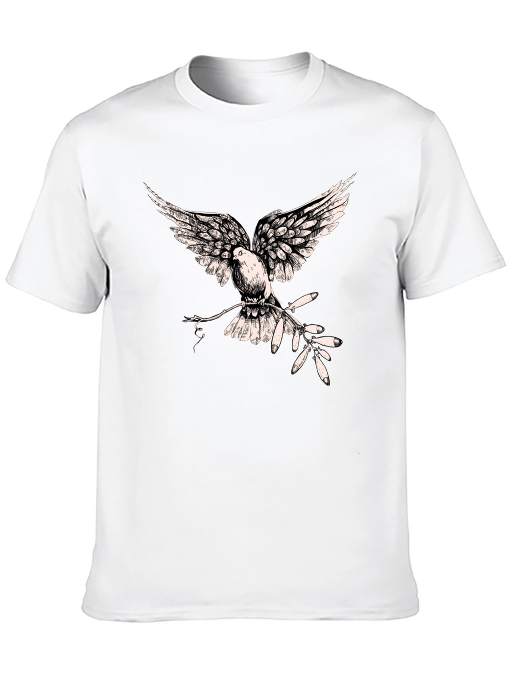 Dove Peace Branch Graphic Tee - Black