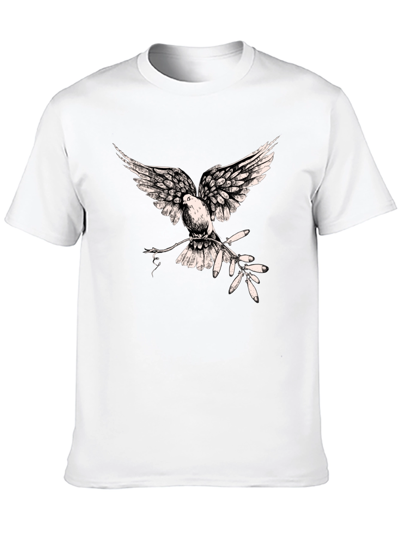 Dove Peace Branch Graphic Tee - Black