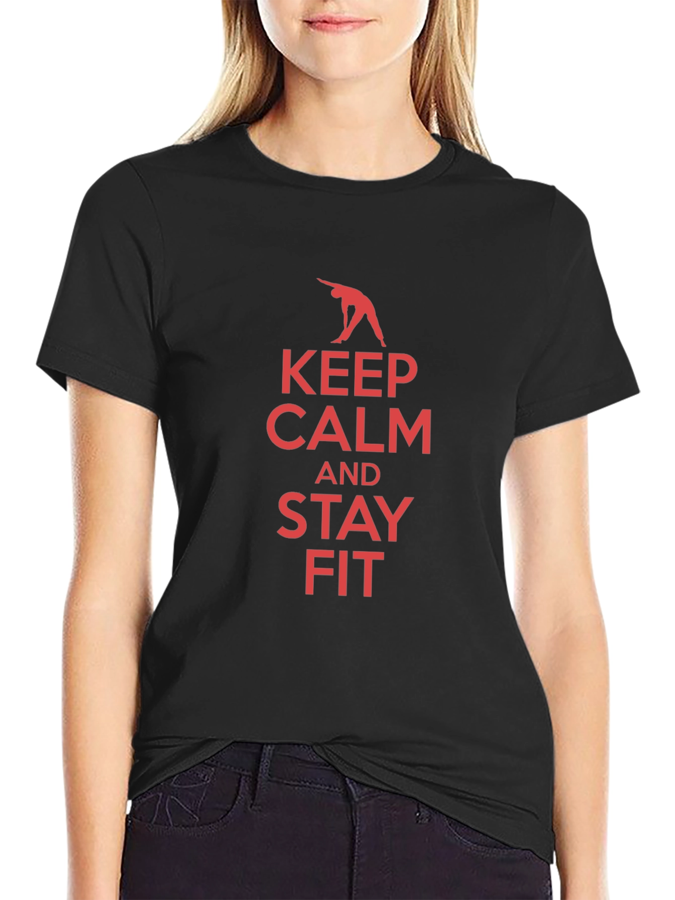 Keep Calm and Stay Fit Black T-Shirt