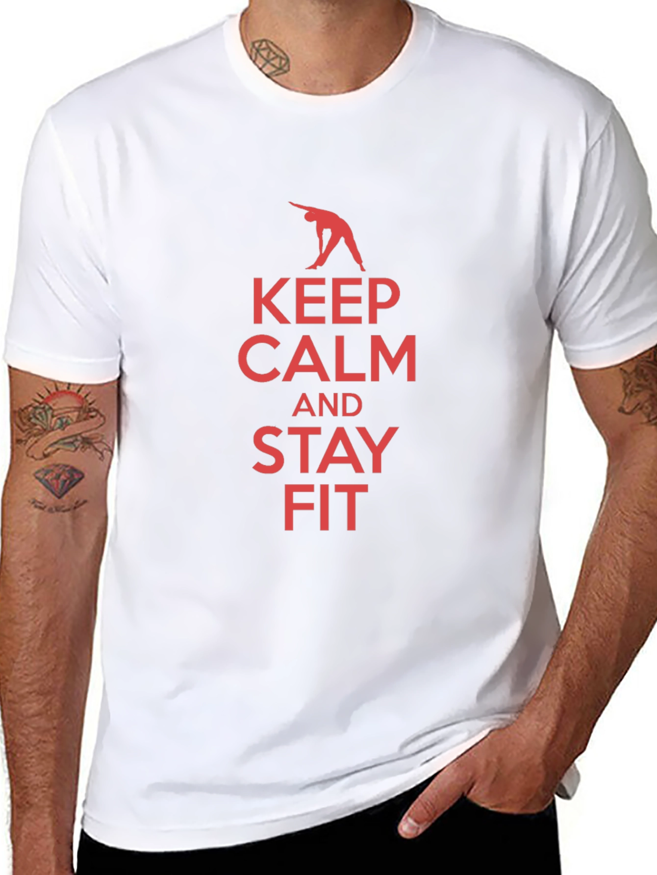 Keep Calm and Stay Fit Black T-Shirt