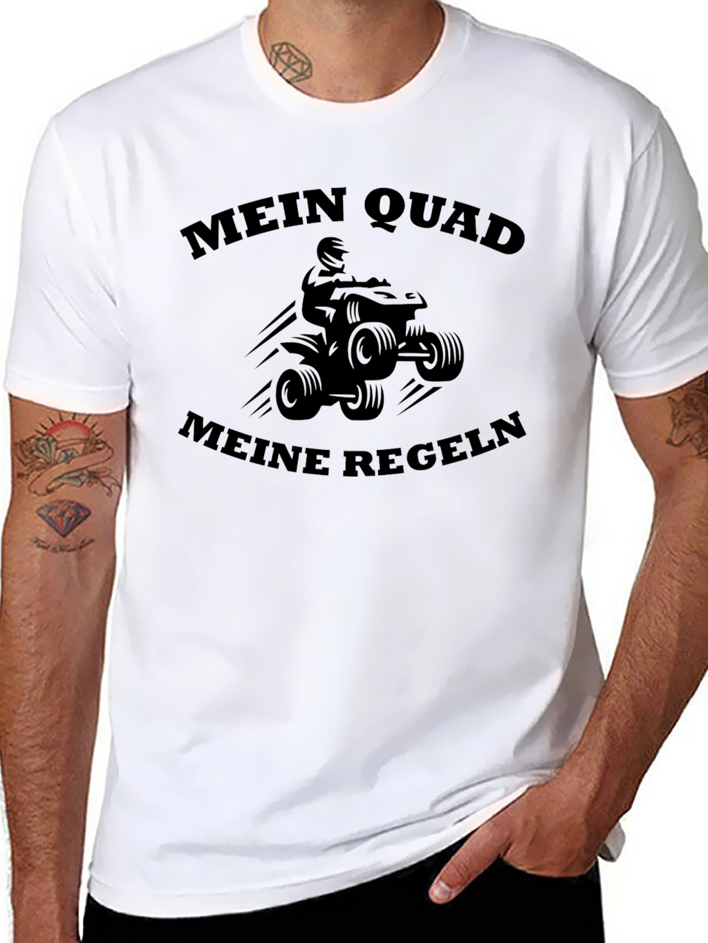 Mein Quad Meine Regeln Black Graphic Tee