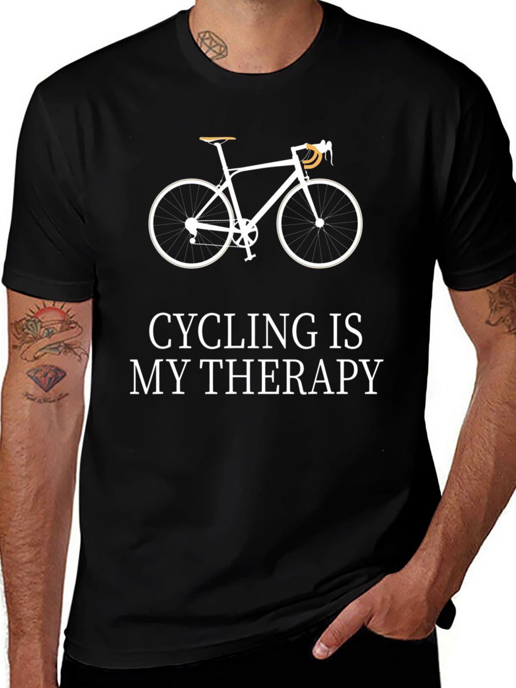 Cycling Therapy T-Shirt - Mens Black Graphic Tee
