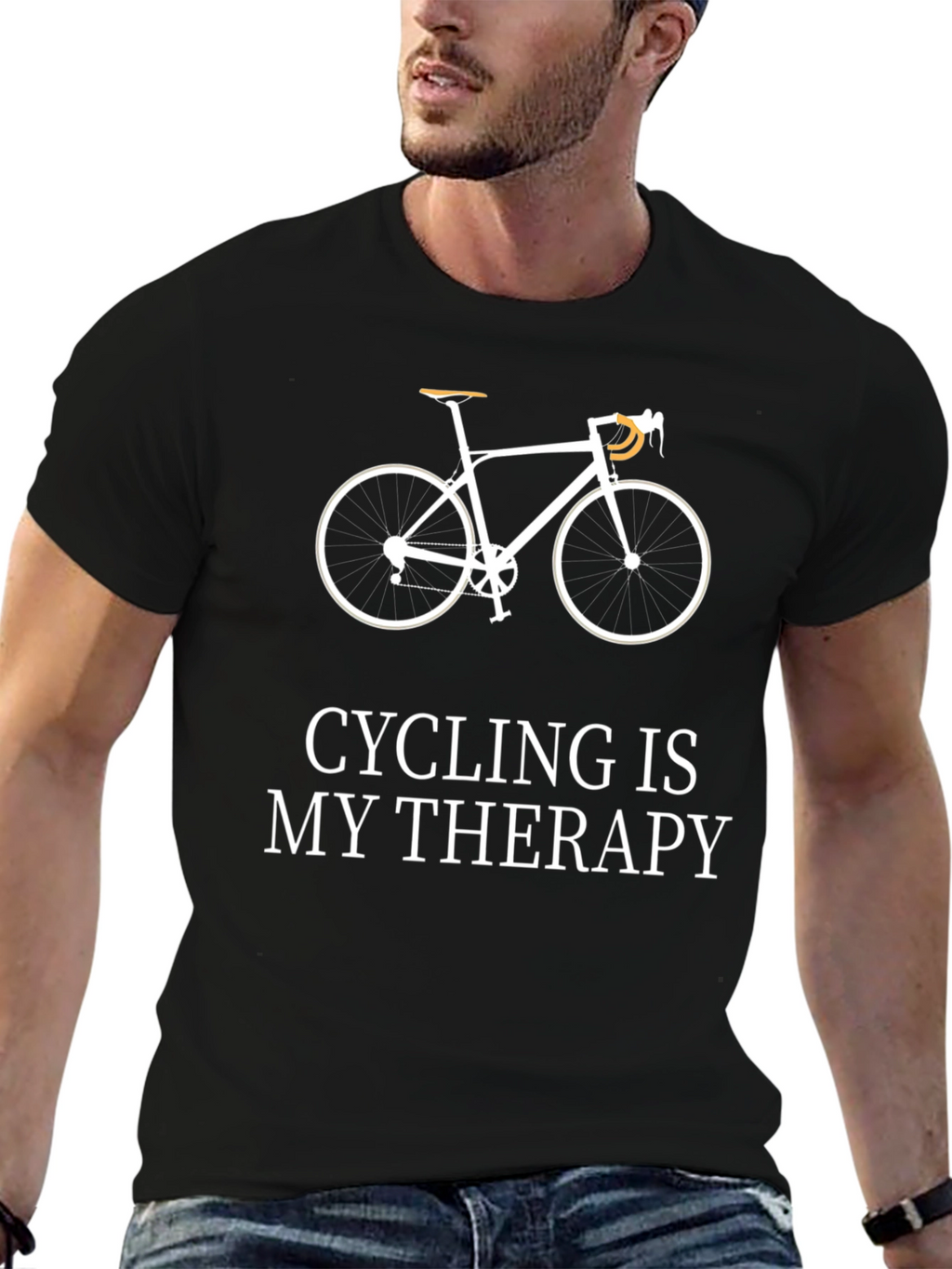Cycling Therapy T-Shirt - Mens Black Graphic Tee