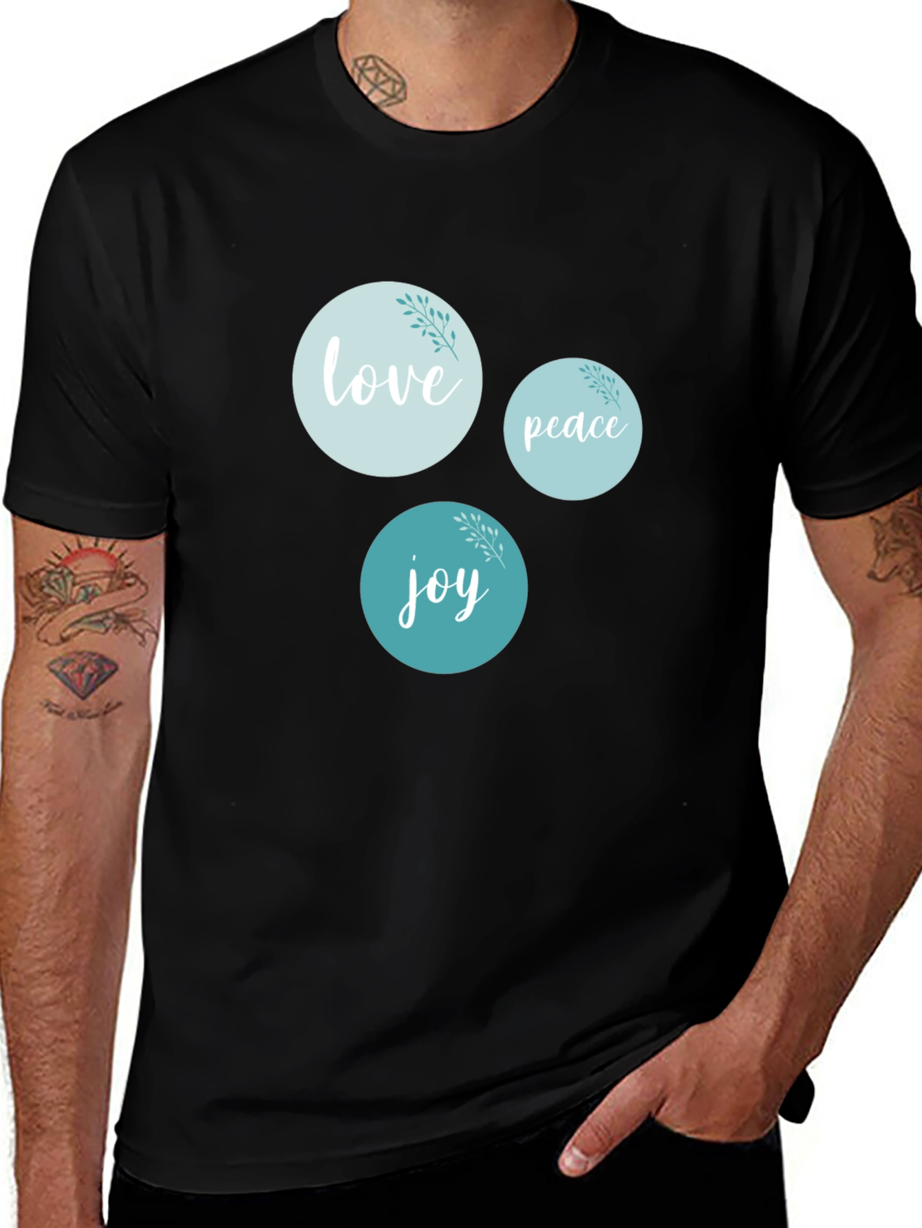 Love Peace Joy Graphic T-Shirt Black