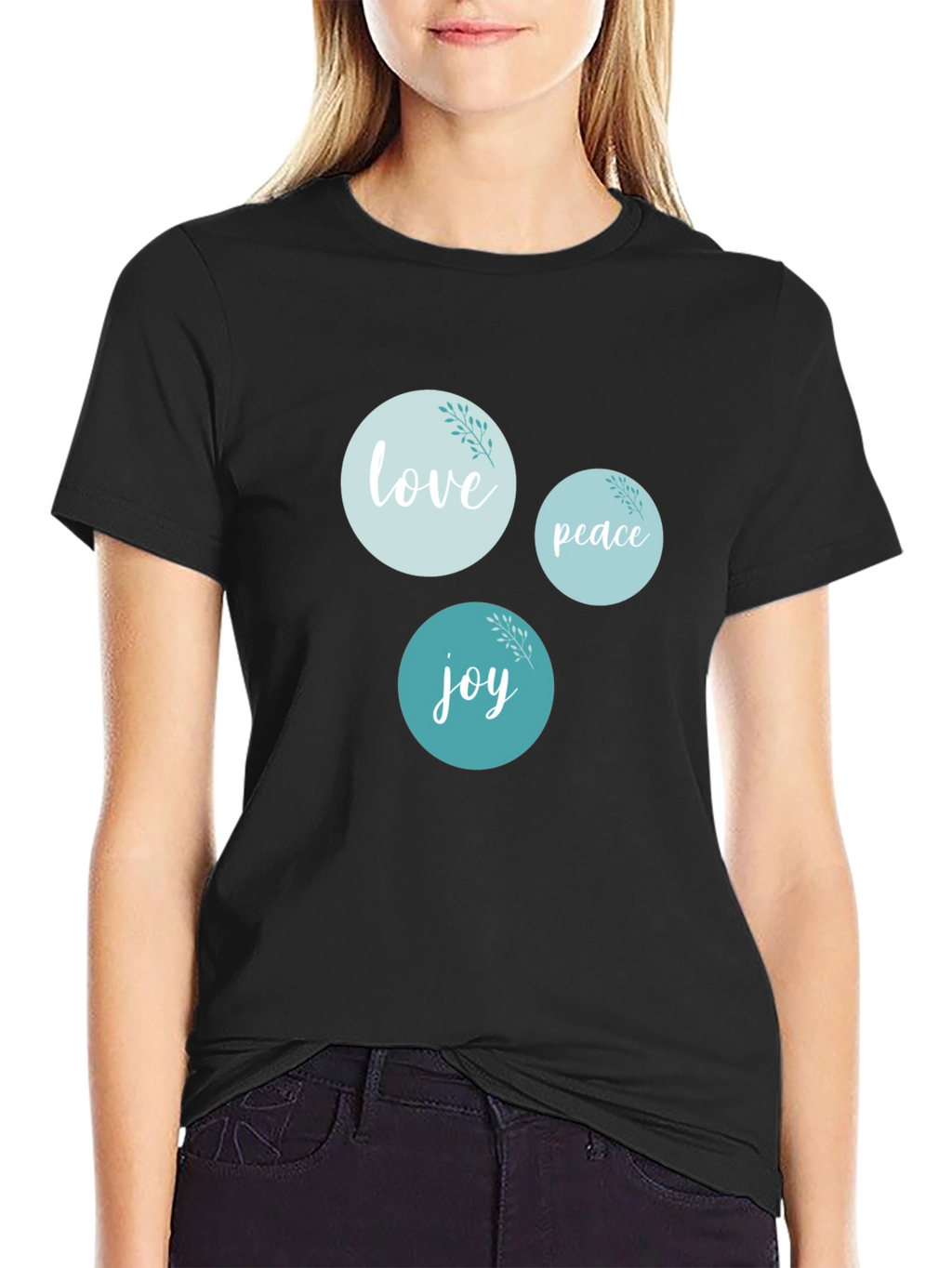 Love Peace Joy Graphic T-Shirt Black