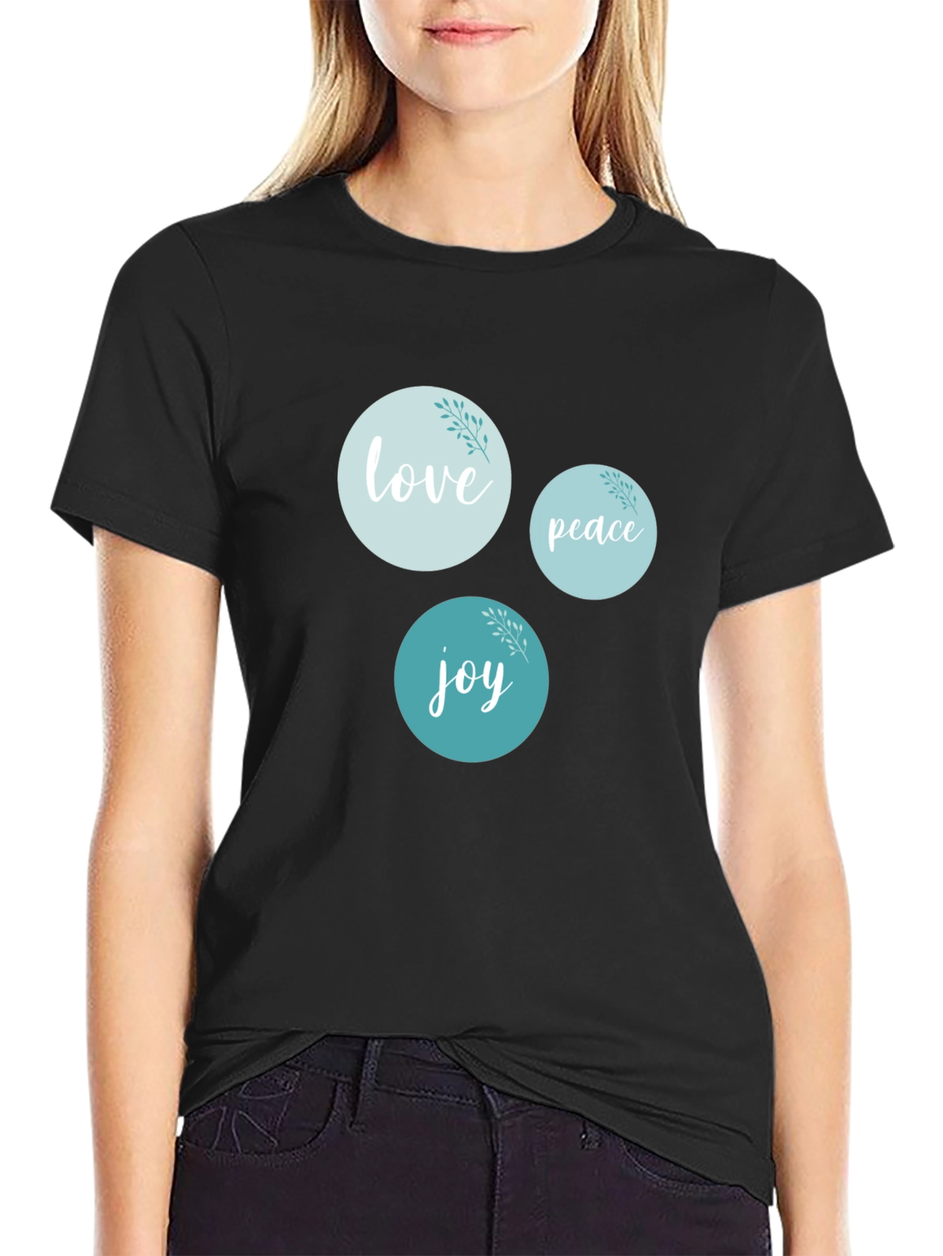 Love Peace Joy Graphic T-Shirt Black
