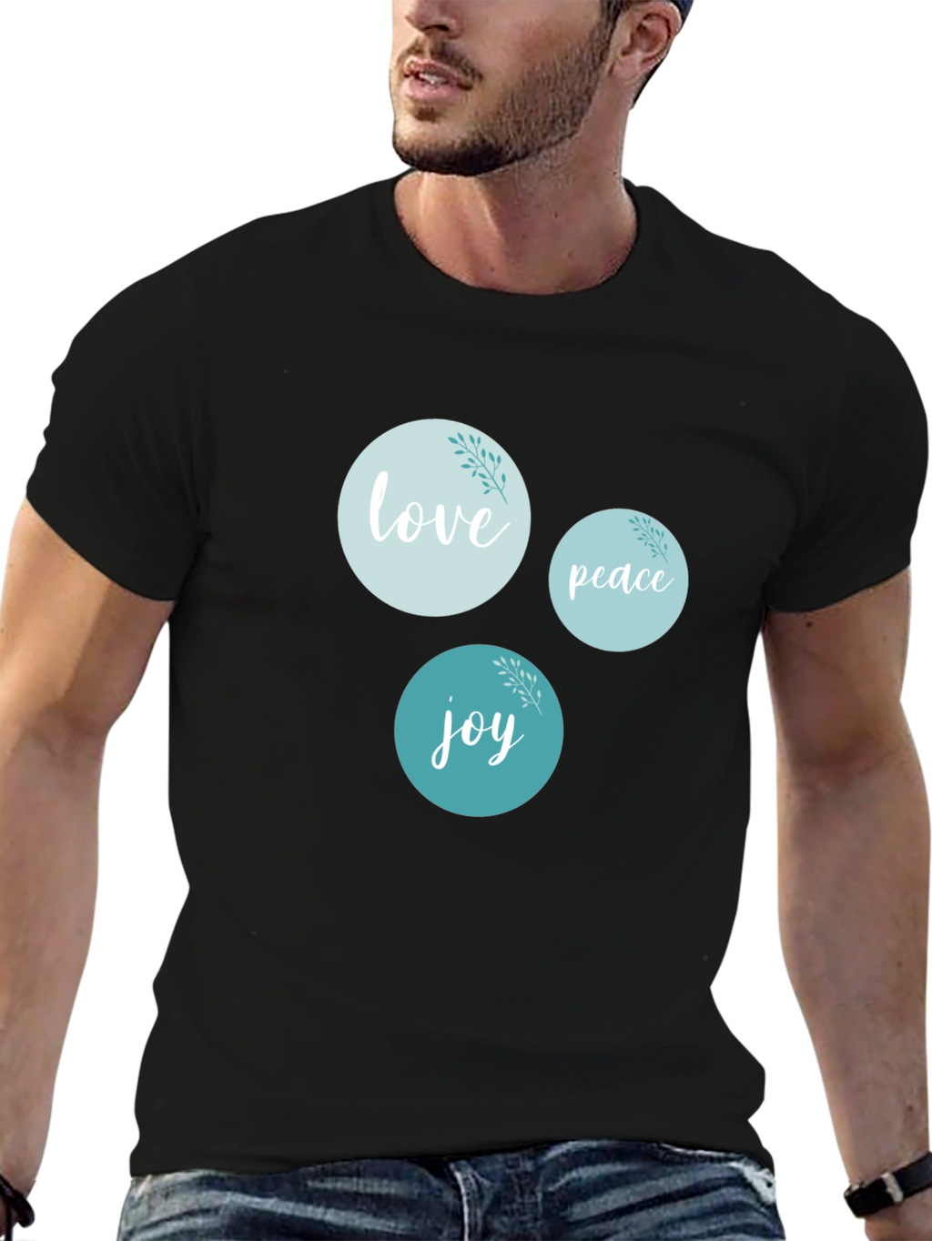 Love Peace Joy Graphic T-Shirt Black