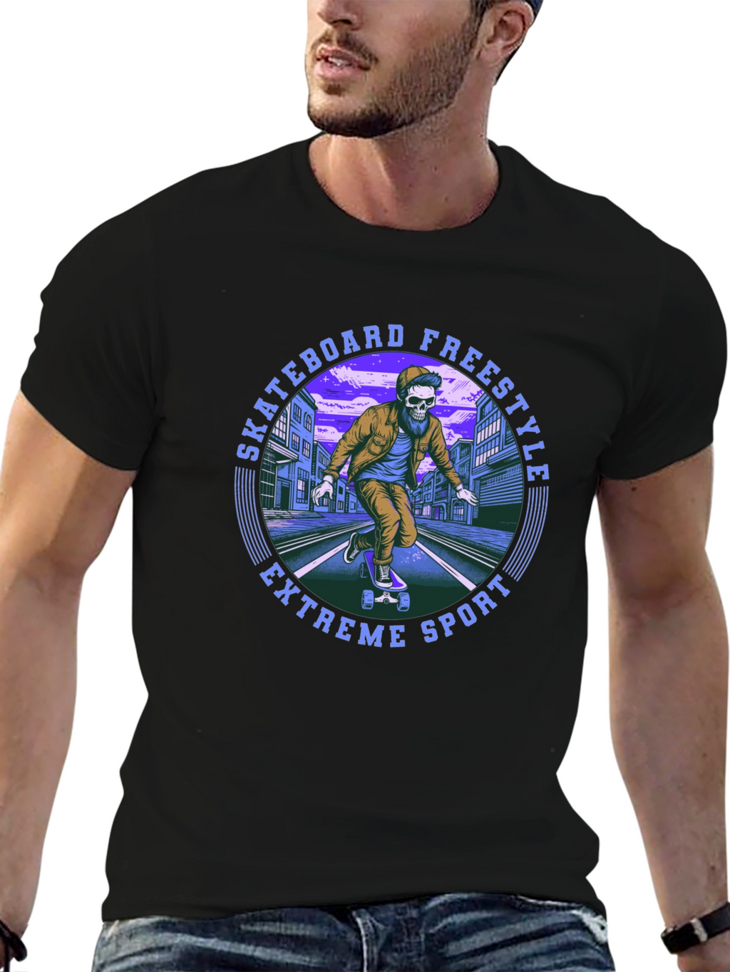 Skateboard Freestyle Graphic Tee - Extreme Sport