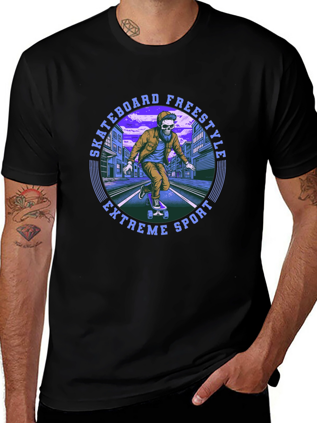 Skateboard Freestyle Graphic Tee - Extreme Sport