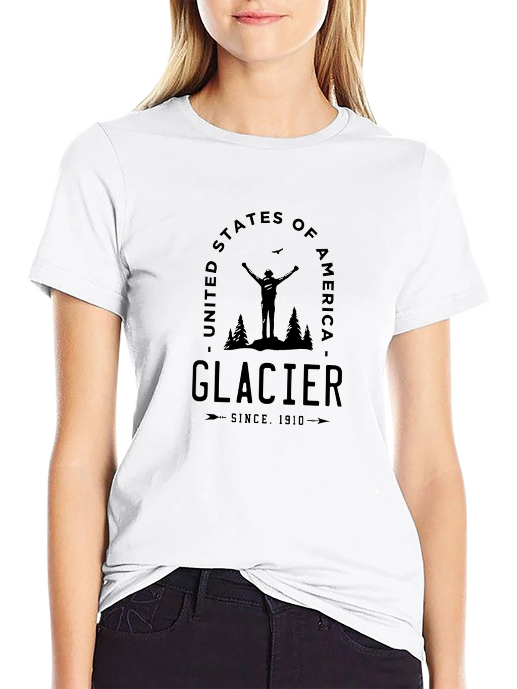 Glacier National Park T-Shirt - Unisex Black Tee