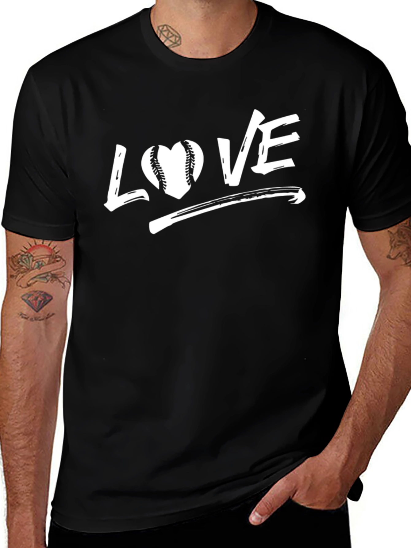 Love Baseball Black T-Shirt