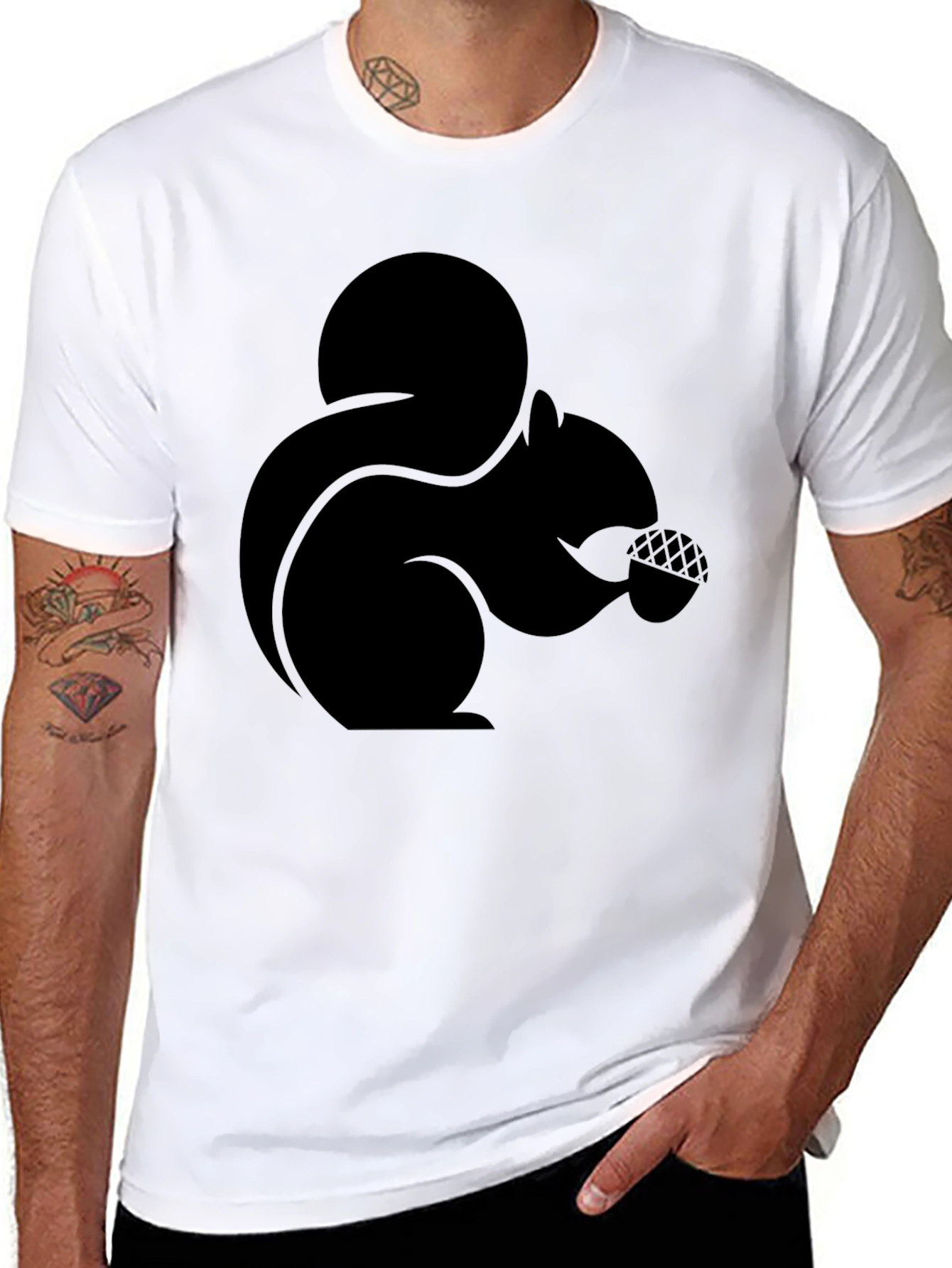 Squirrel Graphic T-Shirt - Black