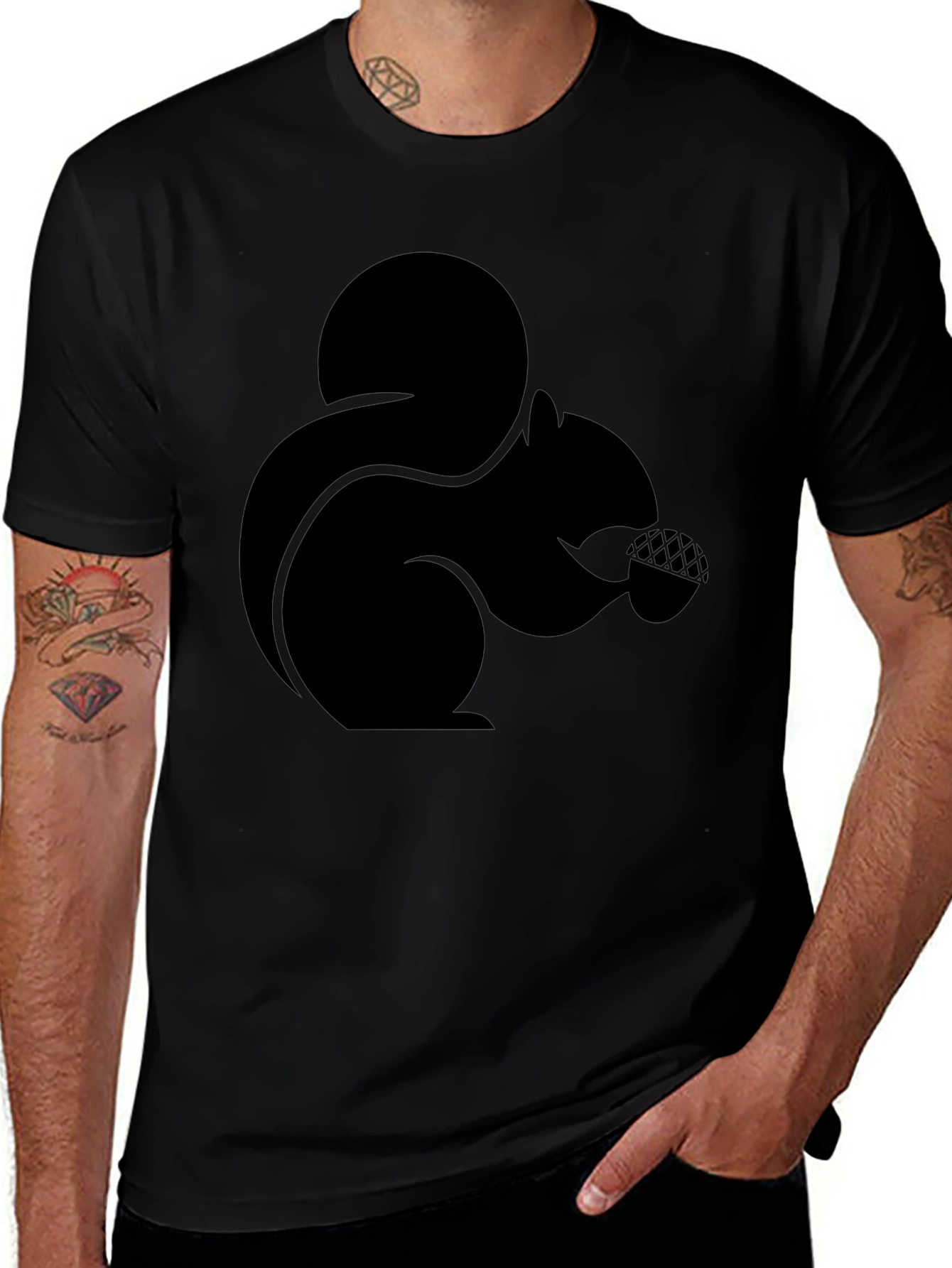 Squirrel Graphic T-Shirt - Black