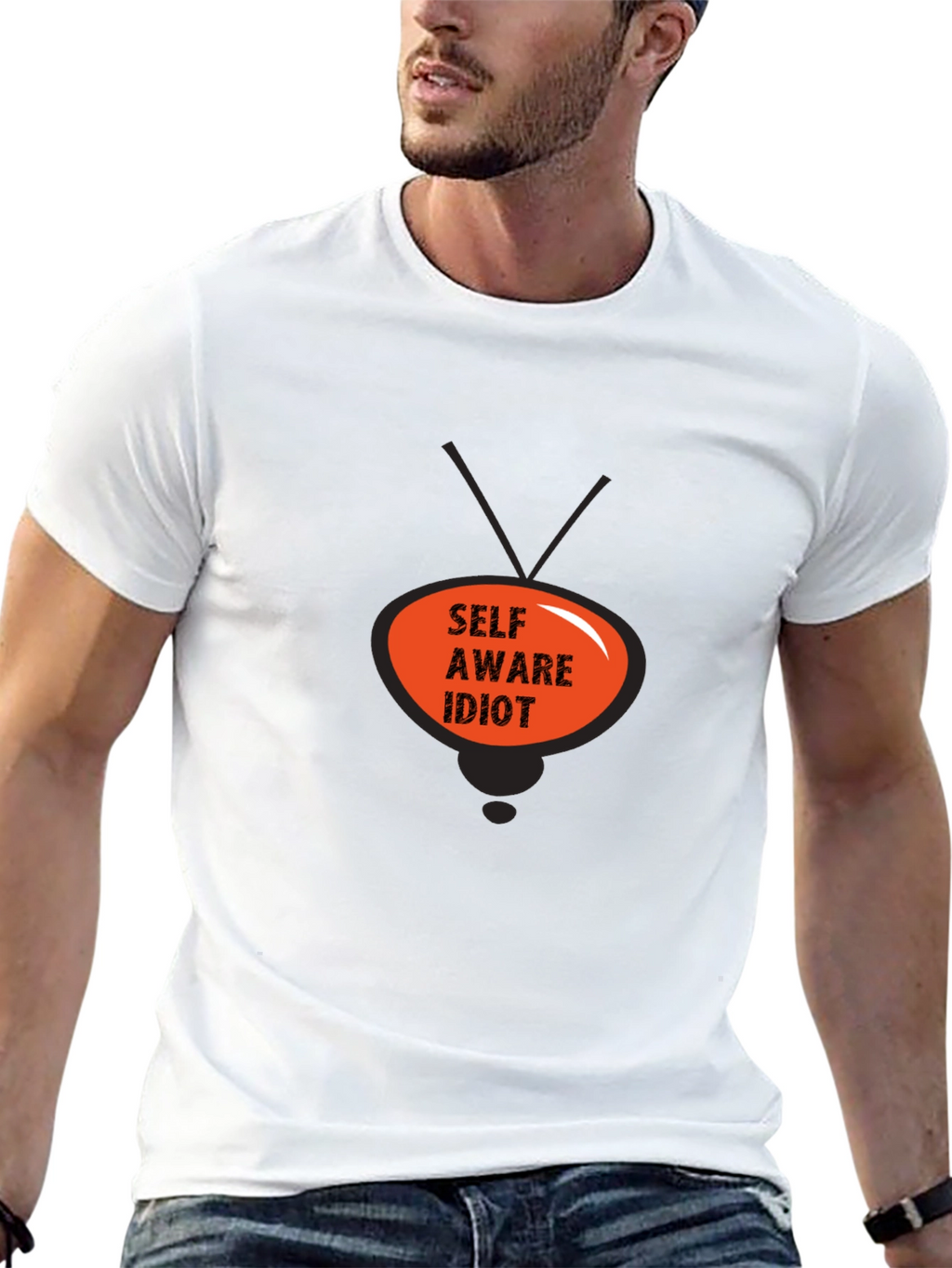 Self Aware Idiot Graphic Tee - Black T-Shirt