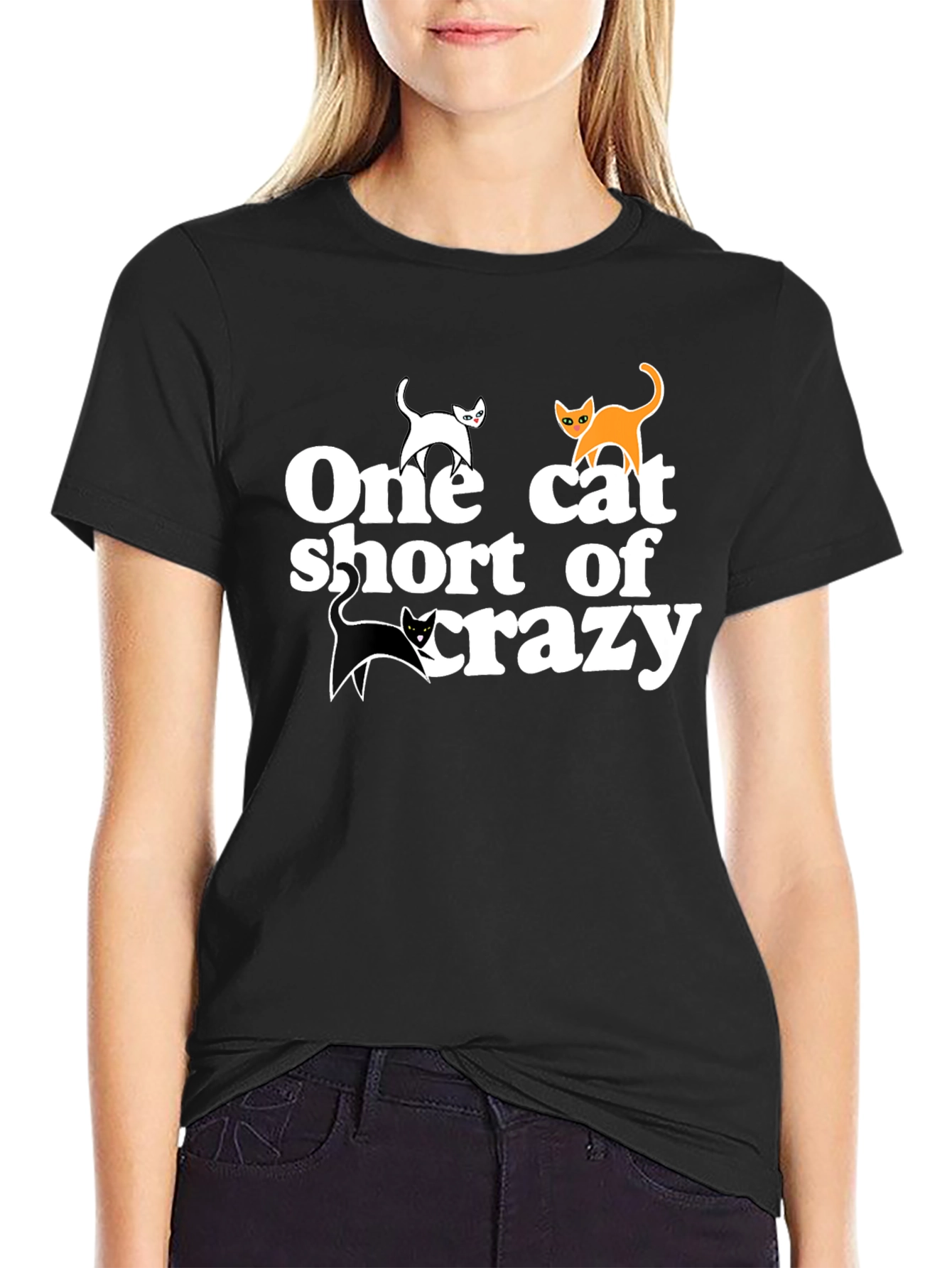 One Cat Short of Crazy Tee