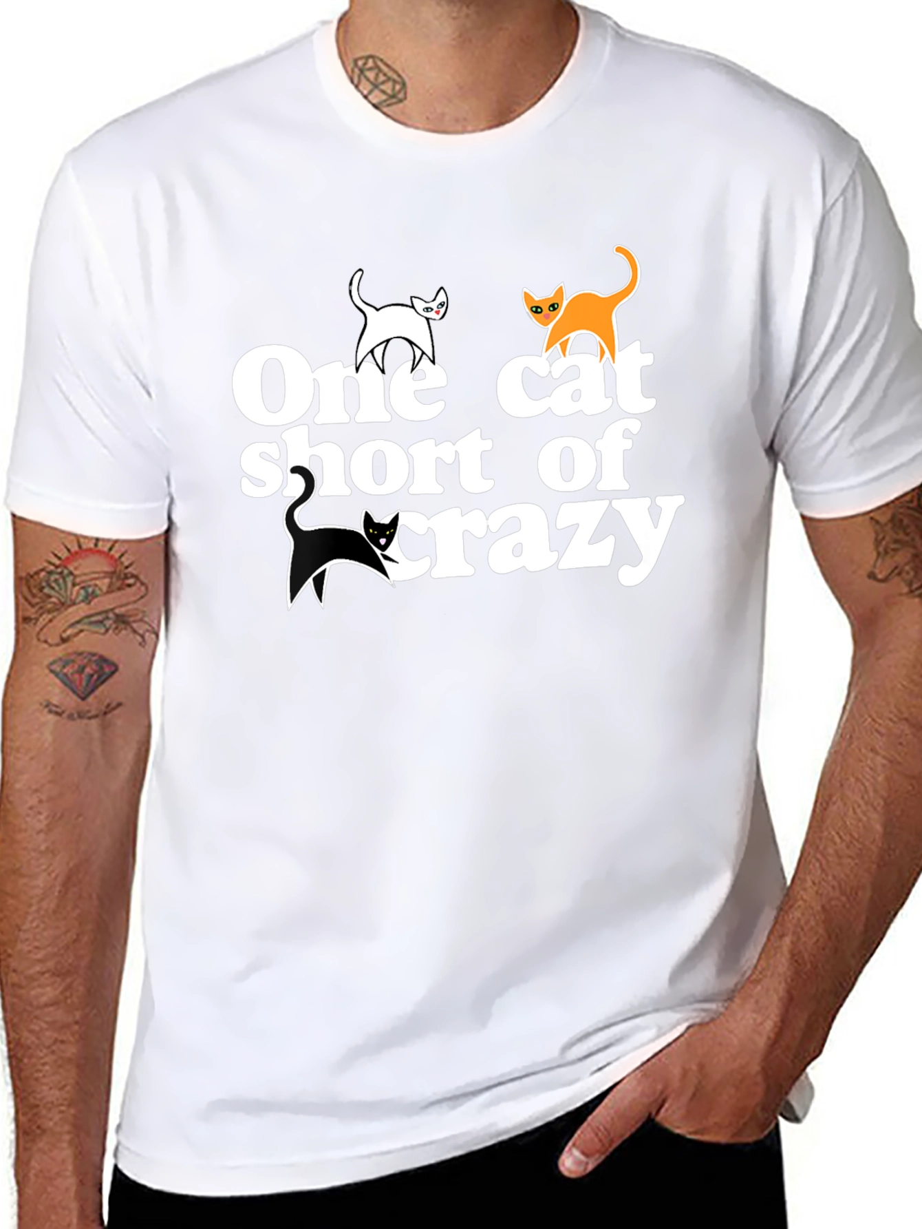 One Cat Short of Crazy Tee