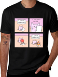 Funny Cat Drawing Comic T-Shirt