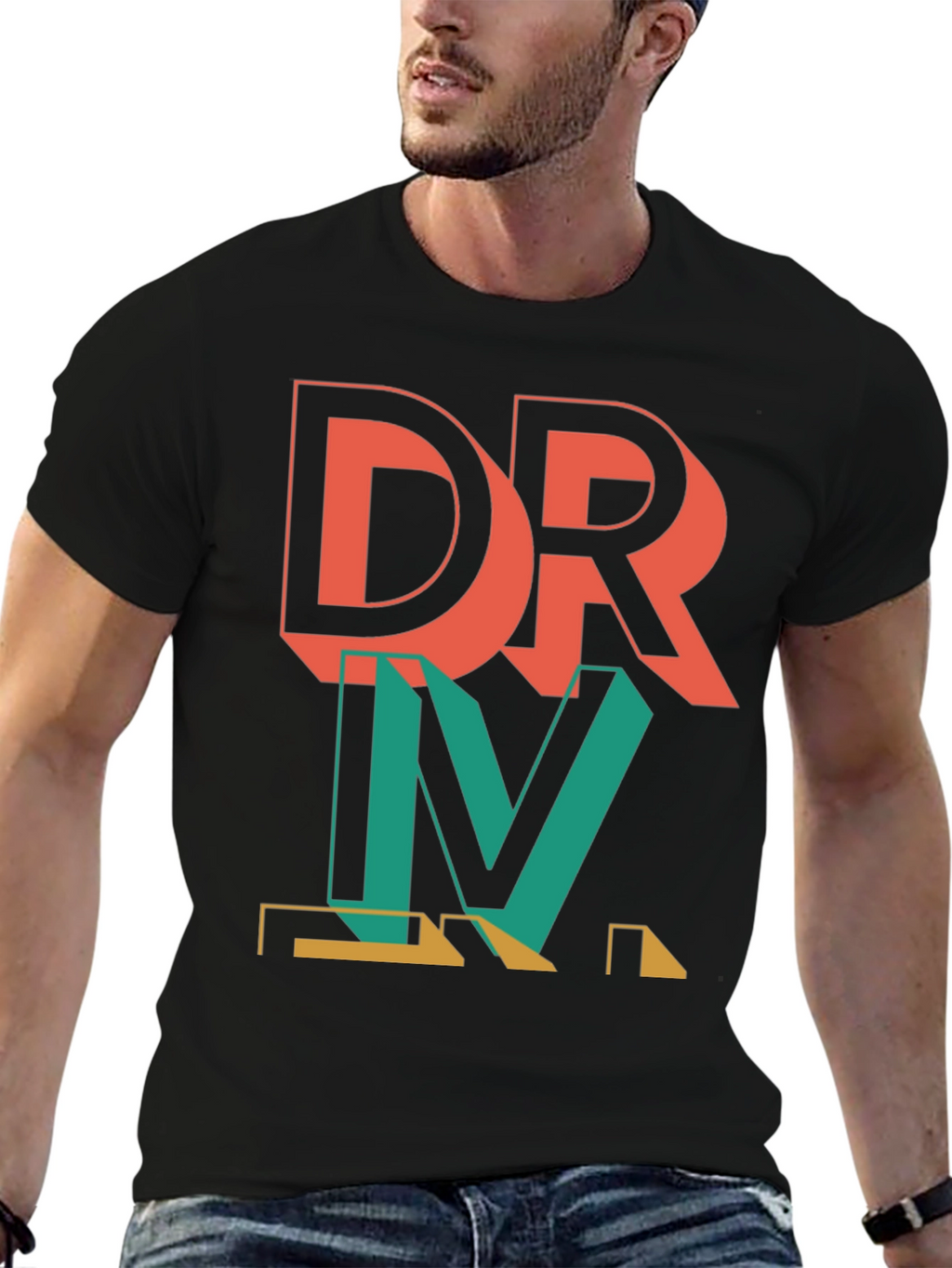 DRVM Graphic Print Mens Black T-Shirt