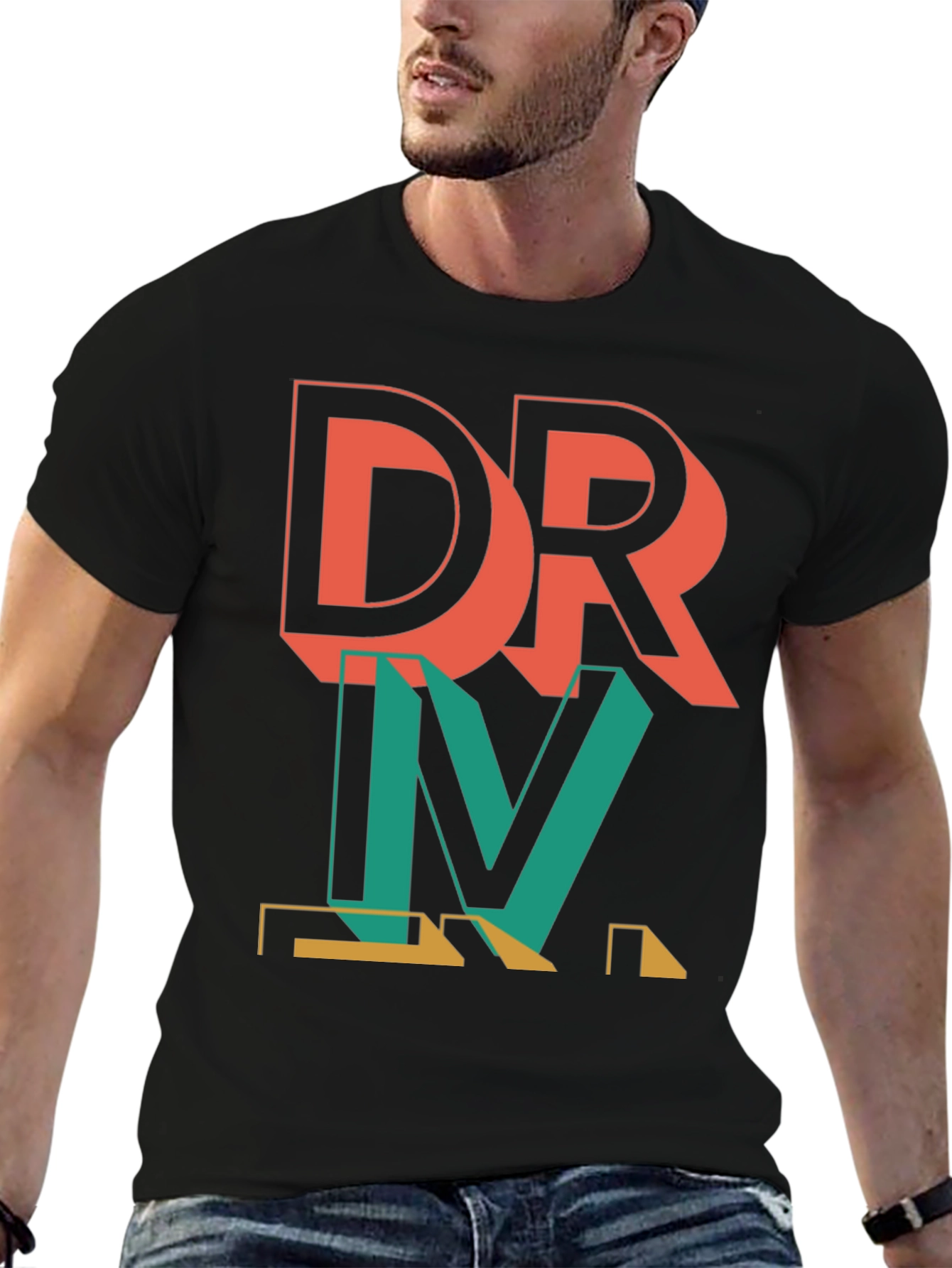 DRVM Graphic Print Mens Black T-Shirt
