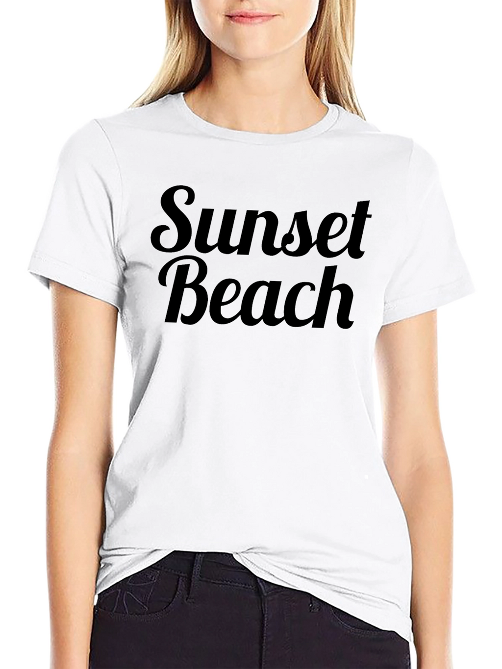 Sunset Beach Black Graphic Tee