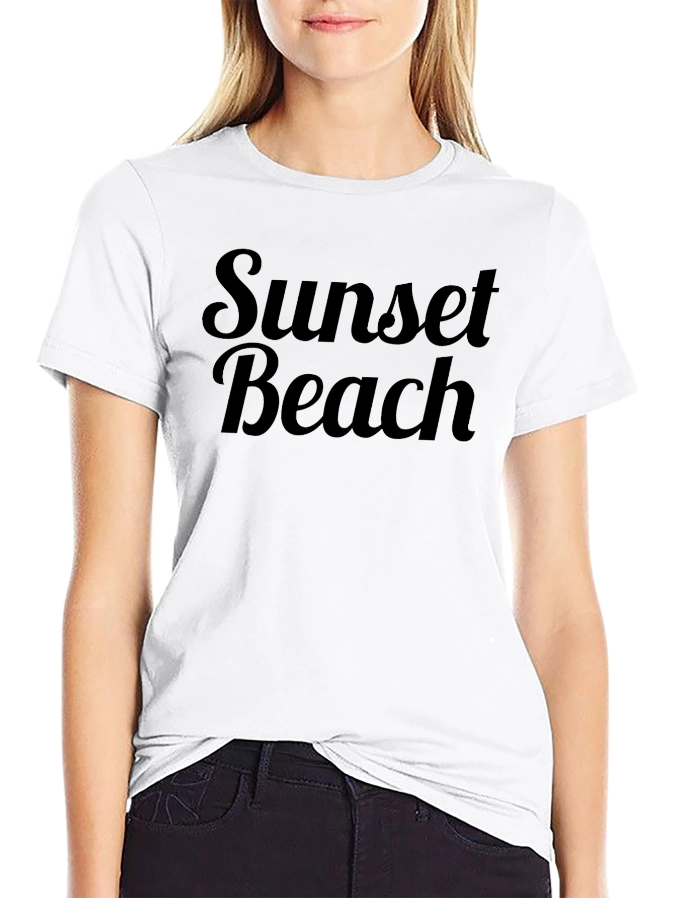 Sunset Beach Black Graphic Tee