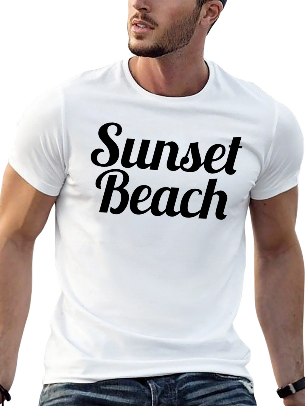 Sunset Beach Black Graphic Tee