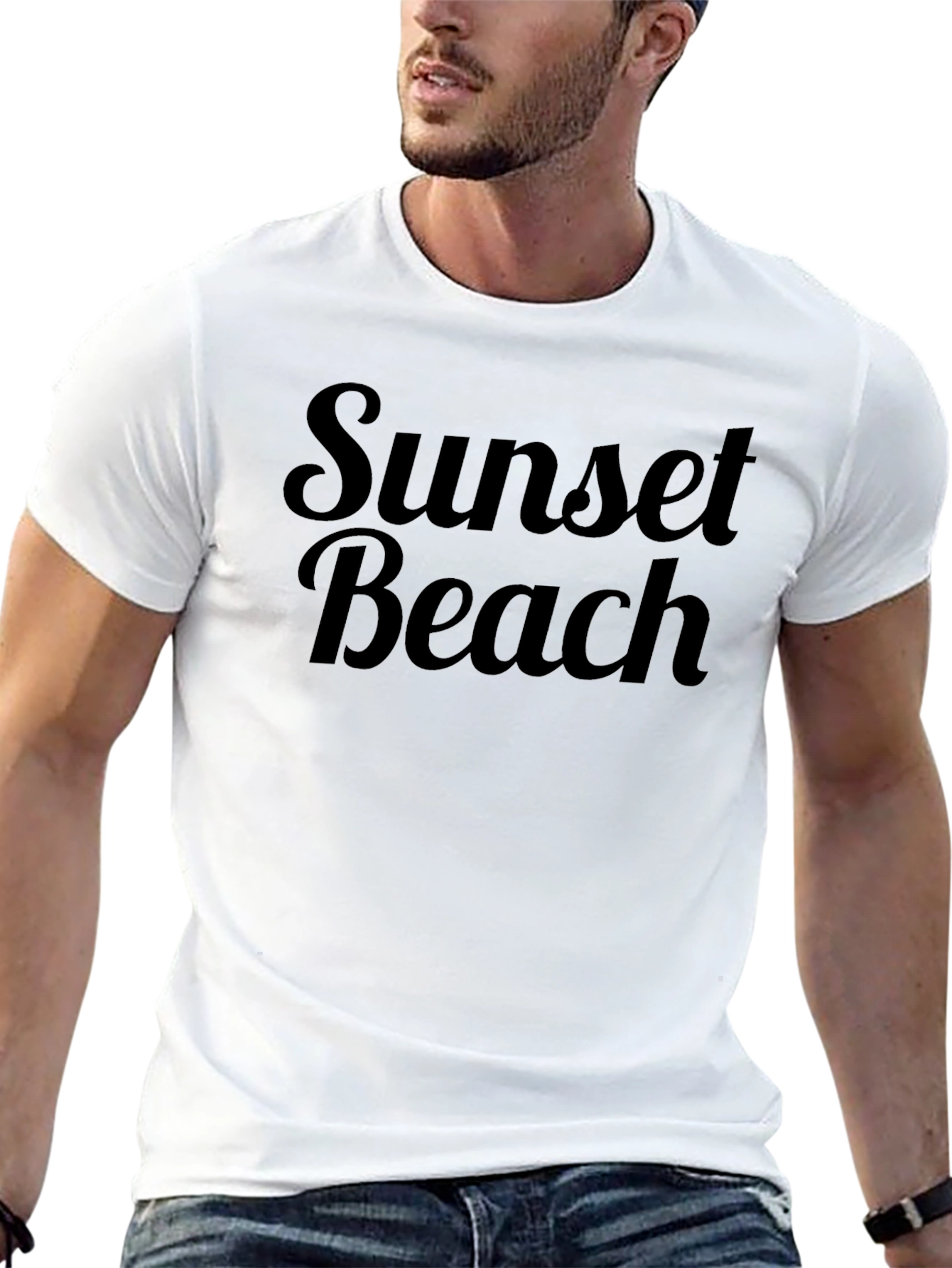 Sunset Beach Black Graphic Tee