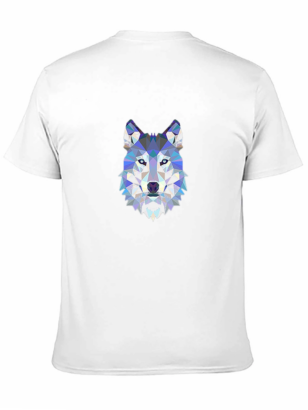 Geometric Wolf Head Print Black T-Shirt