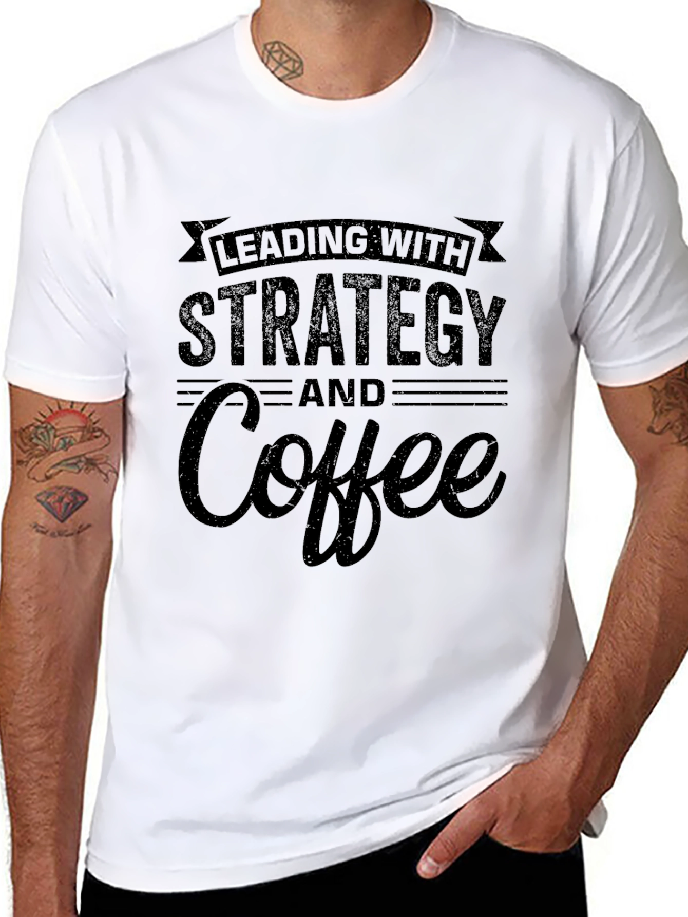 Strategy and Coffee Mens Black T-Shirt