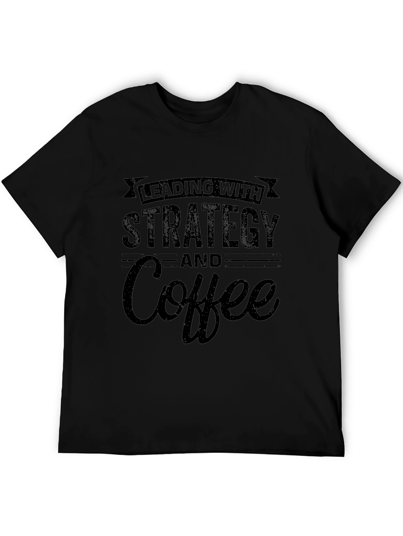 Strategy and Coffee Mens Black T-Shirt