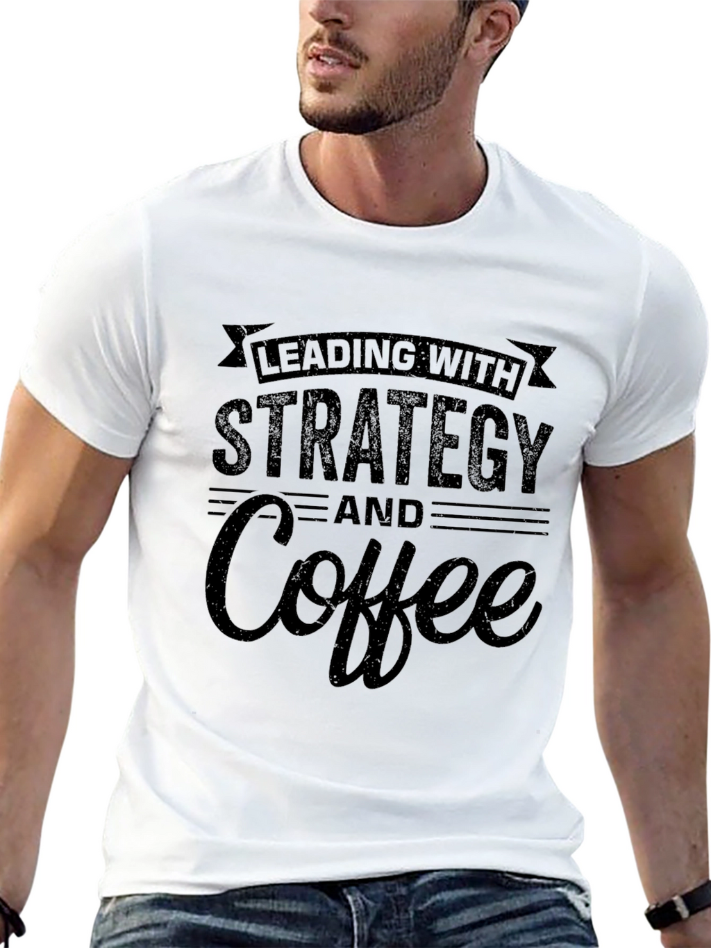 Strategy and Coffee Mens Black T-Shirt