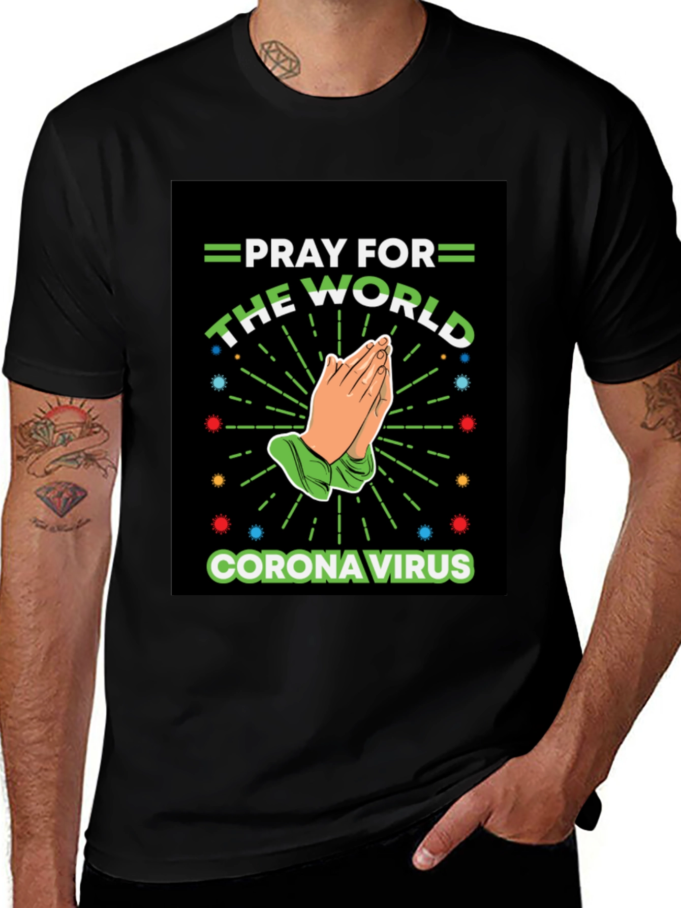 Pray For The World Black T-Shirt