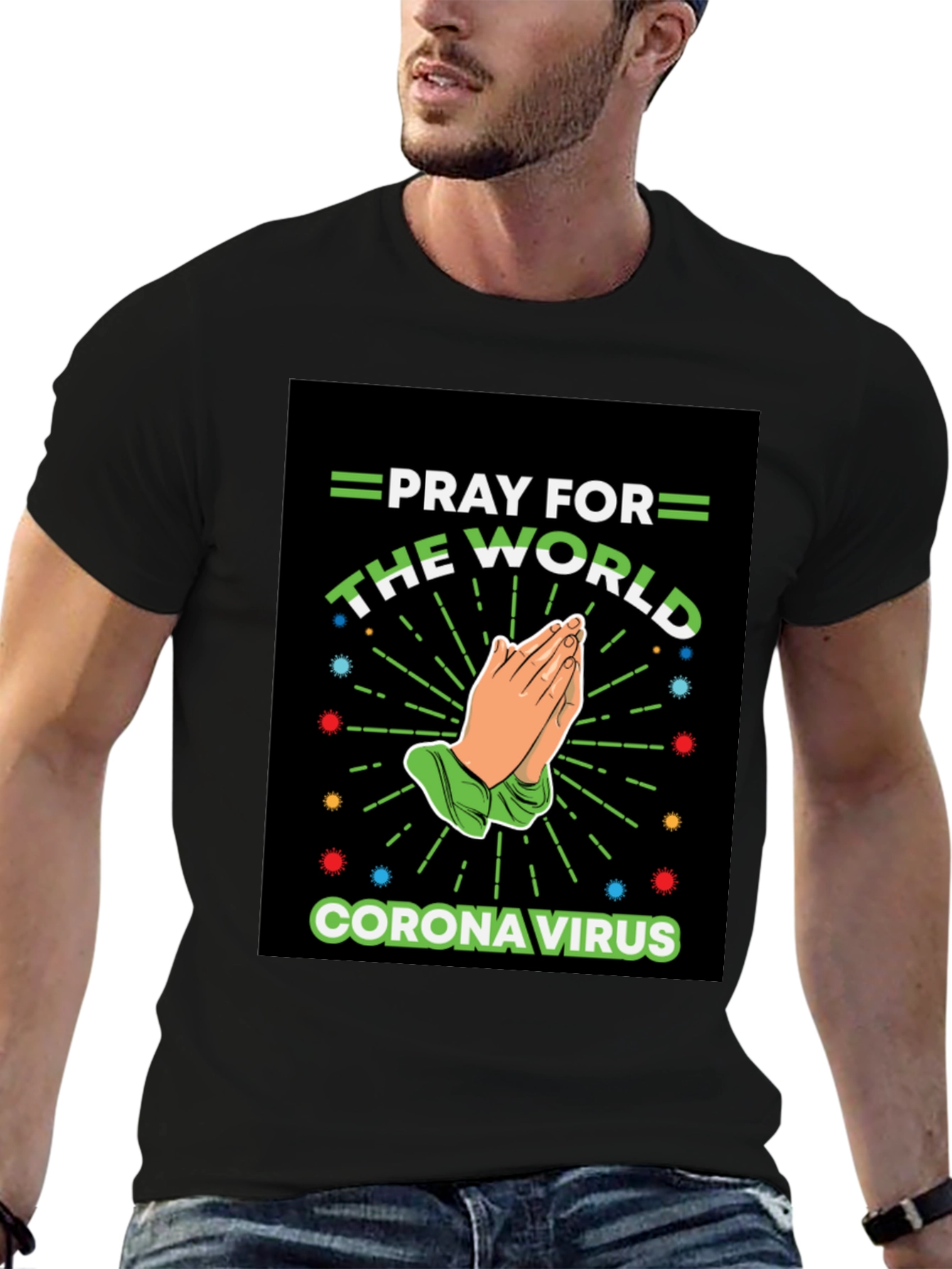 Pray For The World Black T-Shirt