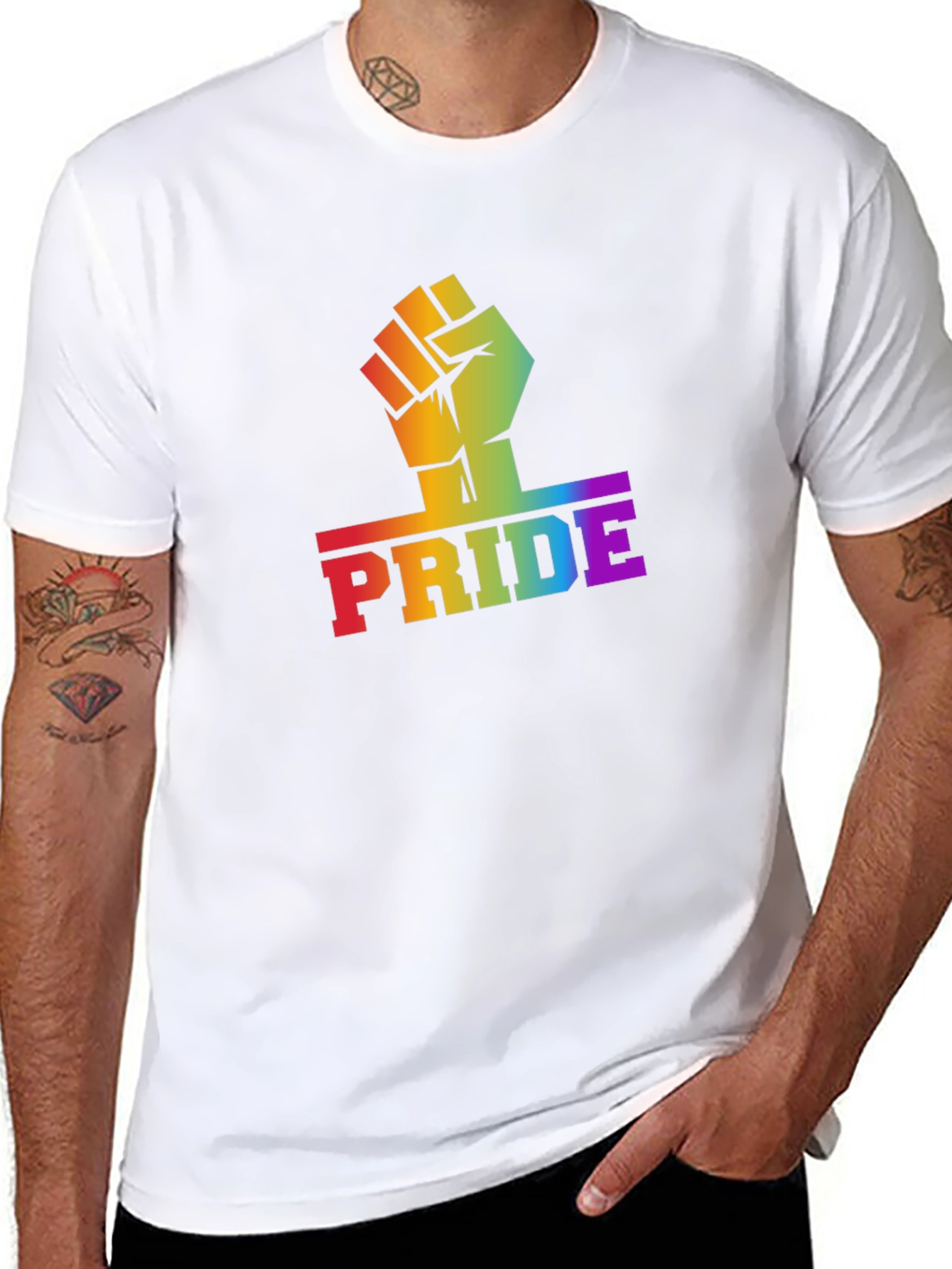 Pride Fist T-Shirt - Rainbow Colors - Equality