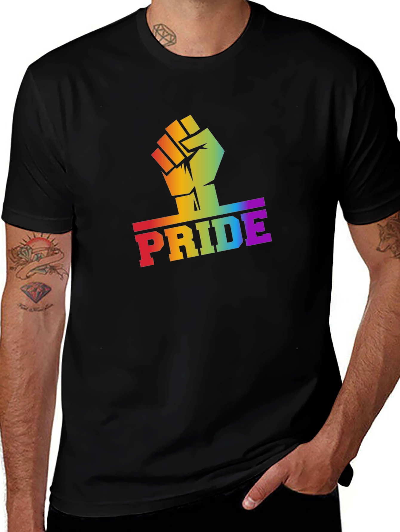 Pride Fist T-Shirt - Rainbow Colors - Equality