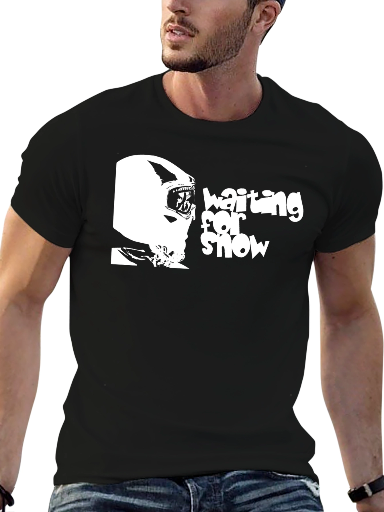 Waiting for Snow Black T-Shirt