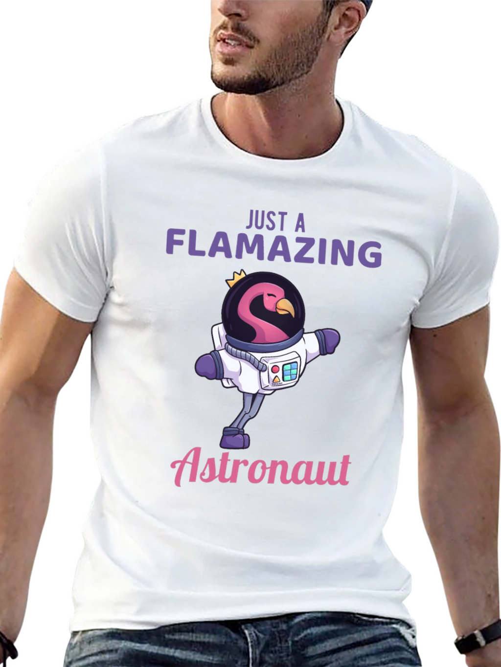 Flamazing Astronaut T-Shirt - Cute Space Flamingo Tee