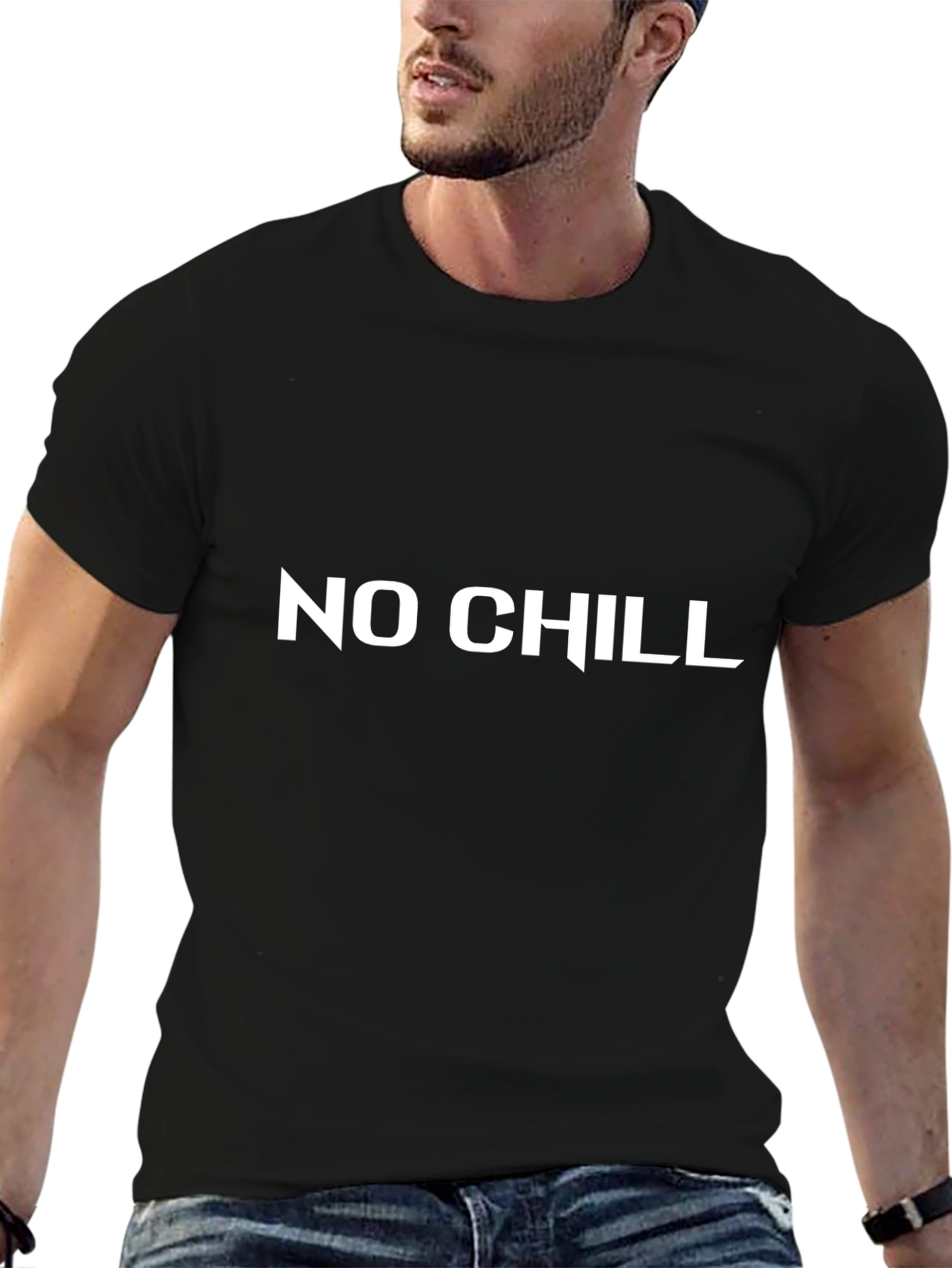 No Chill Graphic Tee - Black Cotton T-Shirt