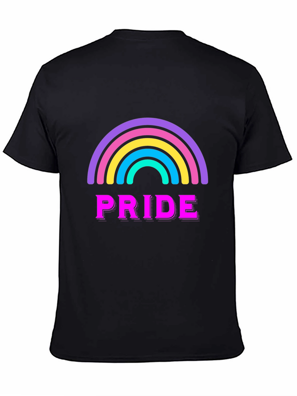 Pride Rainbow Graphic Tee - Black