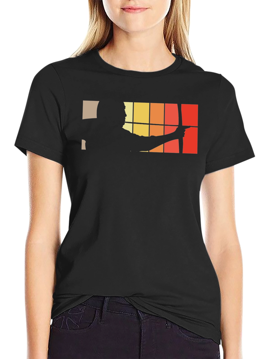 Archery Silhouette Graphic Black T-Shirt