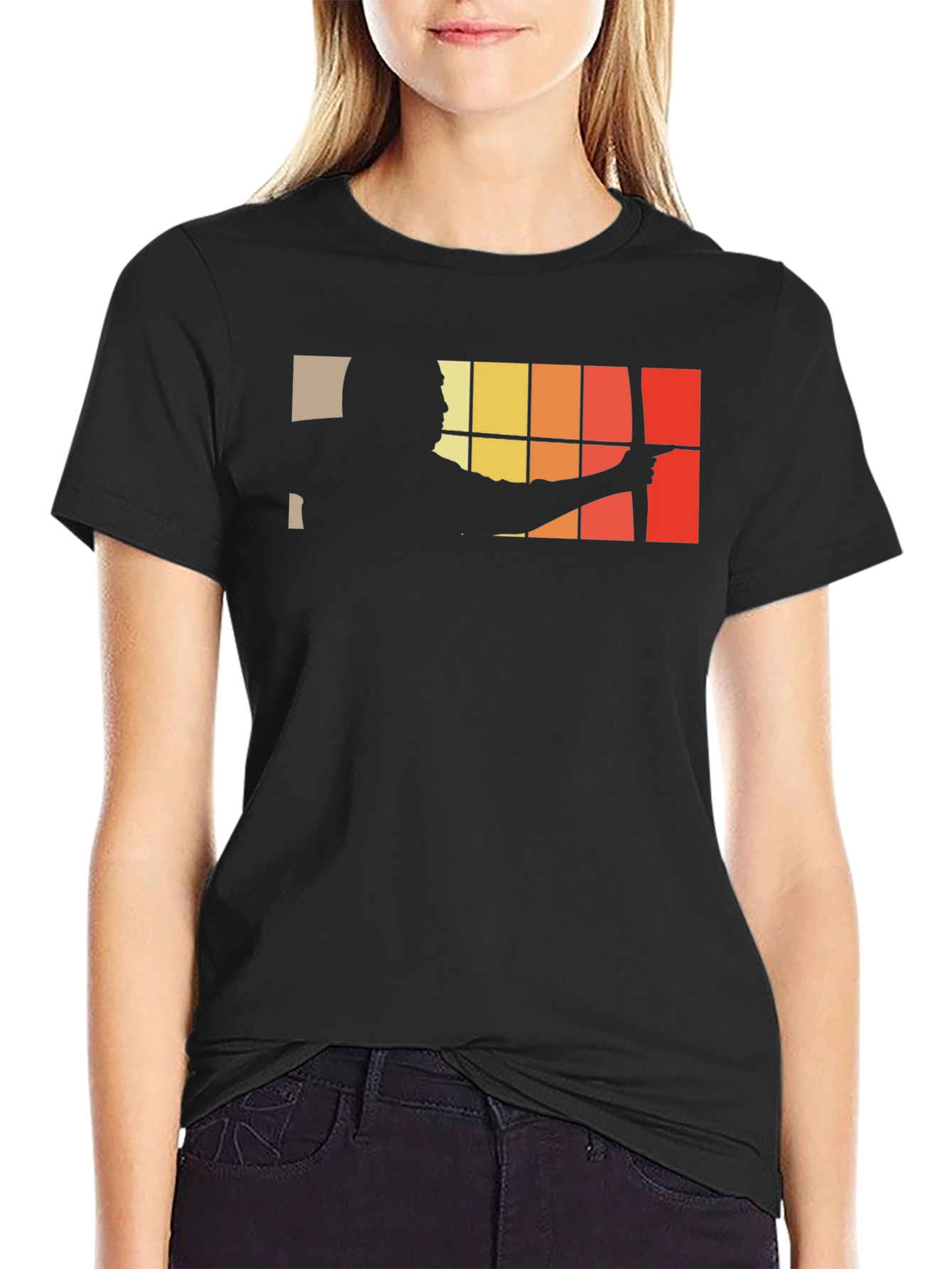 Archery Silhouette Graphic Black T-Shirt