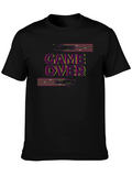 Game Over Glitch Graphic Tee - Black Cotton