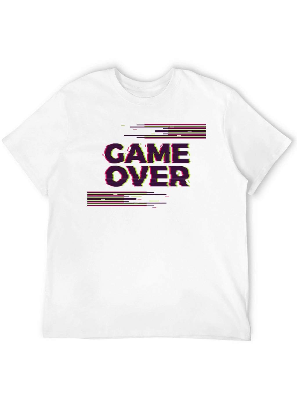 Game Over Glitch Graphic Tee - Black Cotton