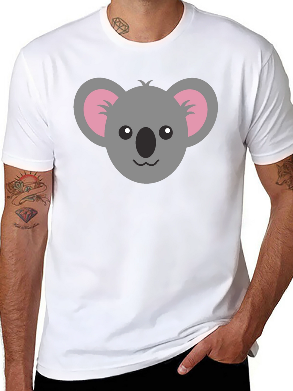 Koala Graphic Tee - Black Casual Shirt