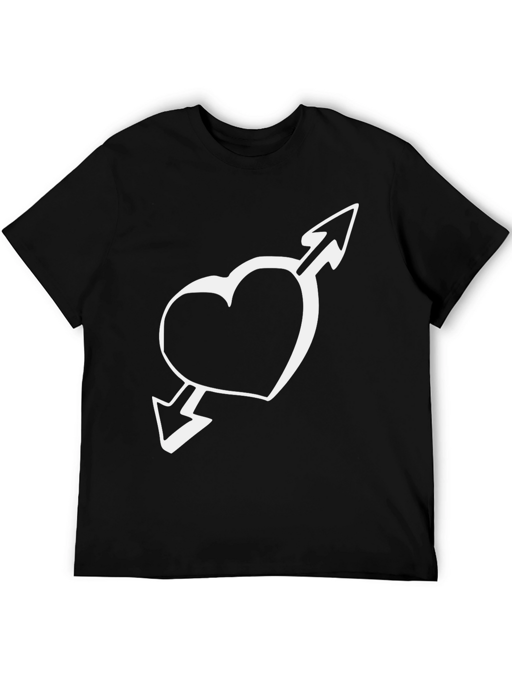 Heart & Arrow Graphic Tee - Casual Black T-Shirt