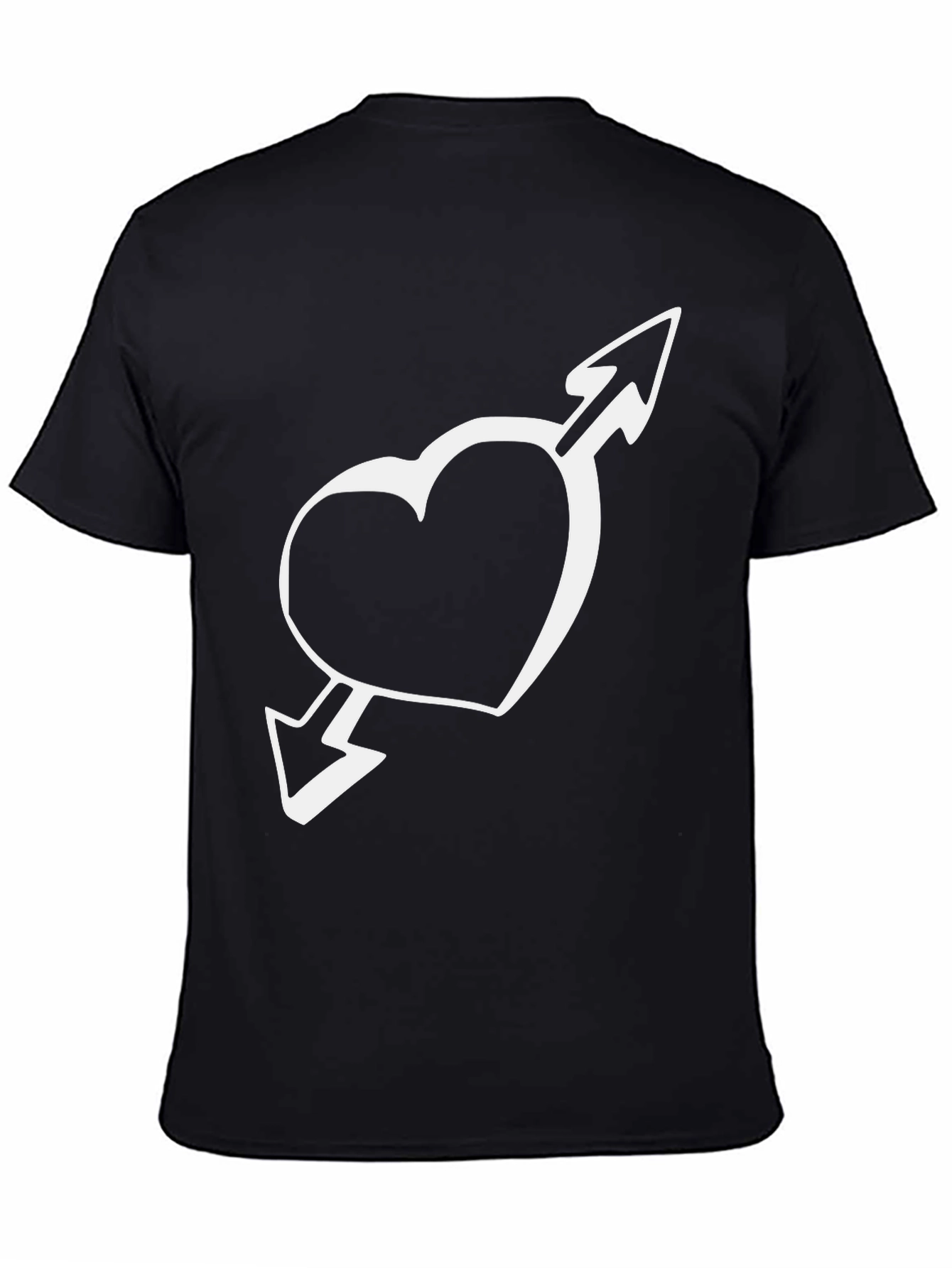 Heart & Arrow Graphic Tee - Casual Black T-Shirt