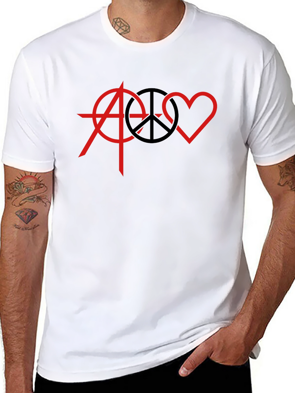 Anarchy Peace Love Graphic T-Shirt