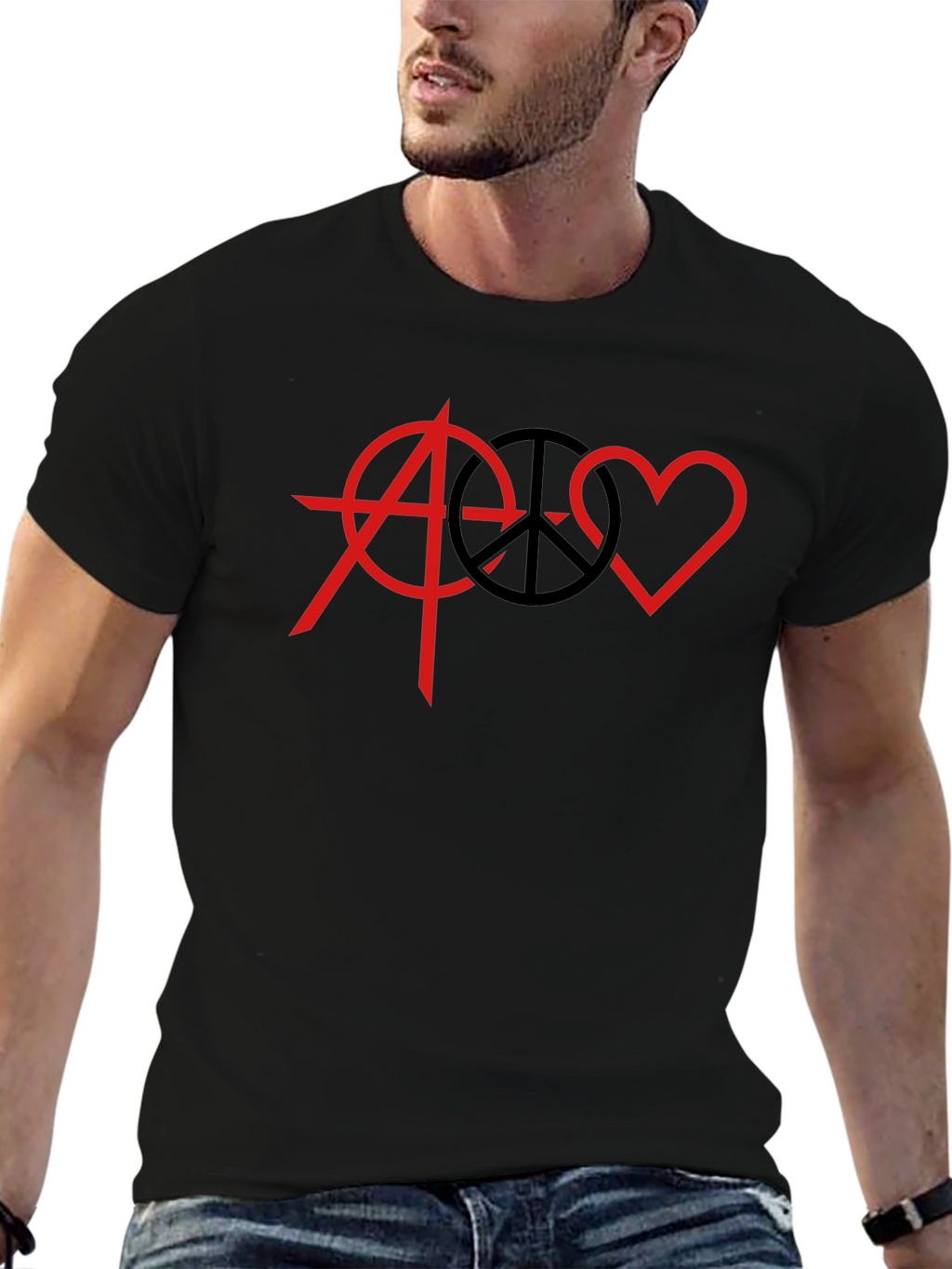 Anarchy Peace Love Graphic T-Shirt